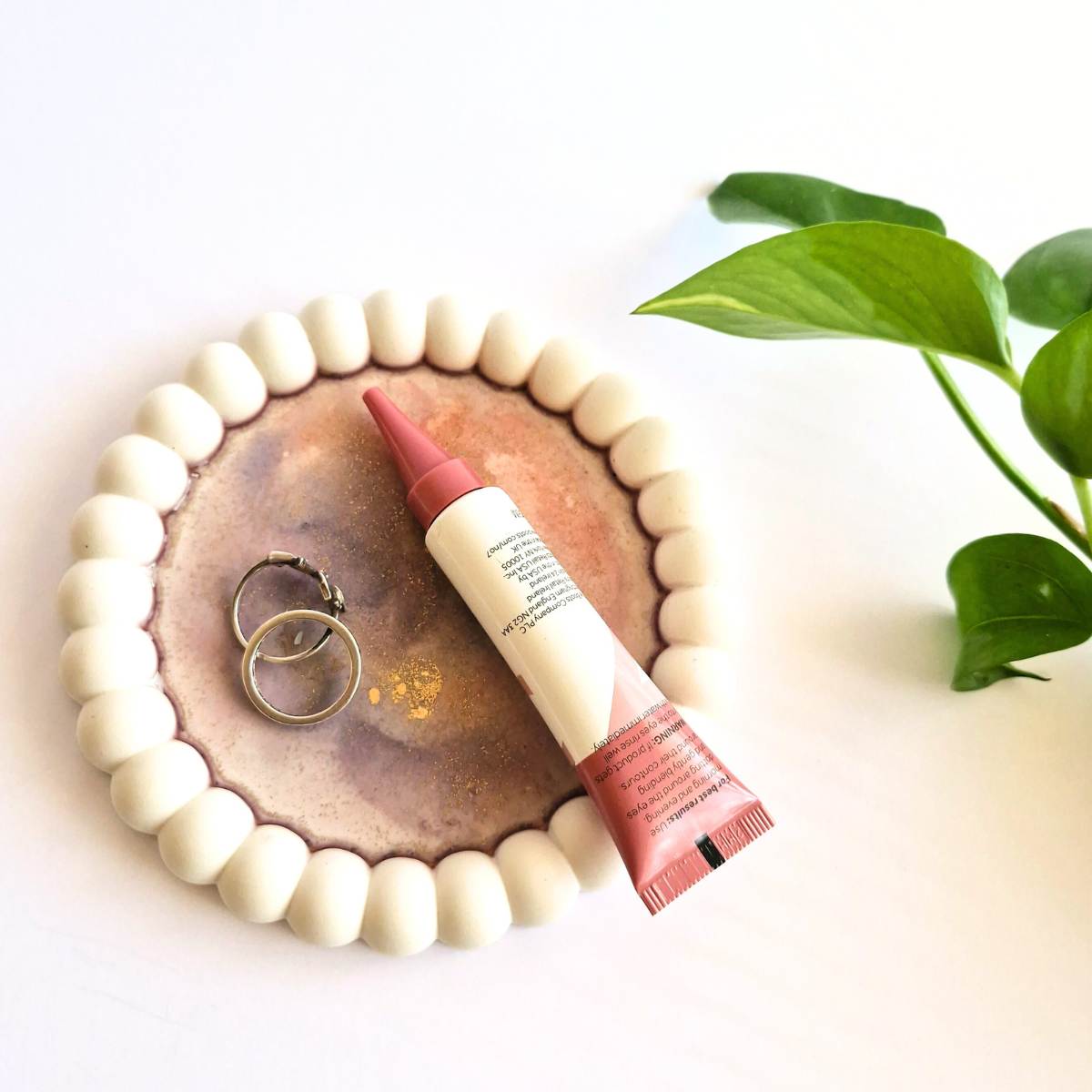 Small Bubble Tray With Alcohol Ink Art In Two Colors