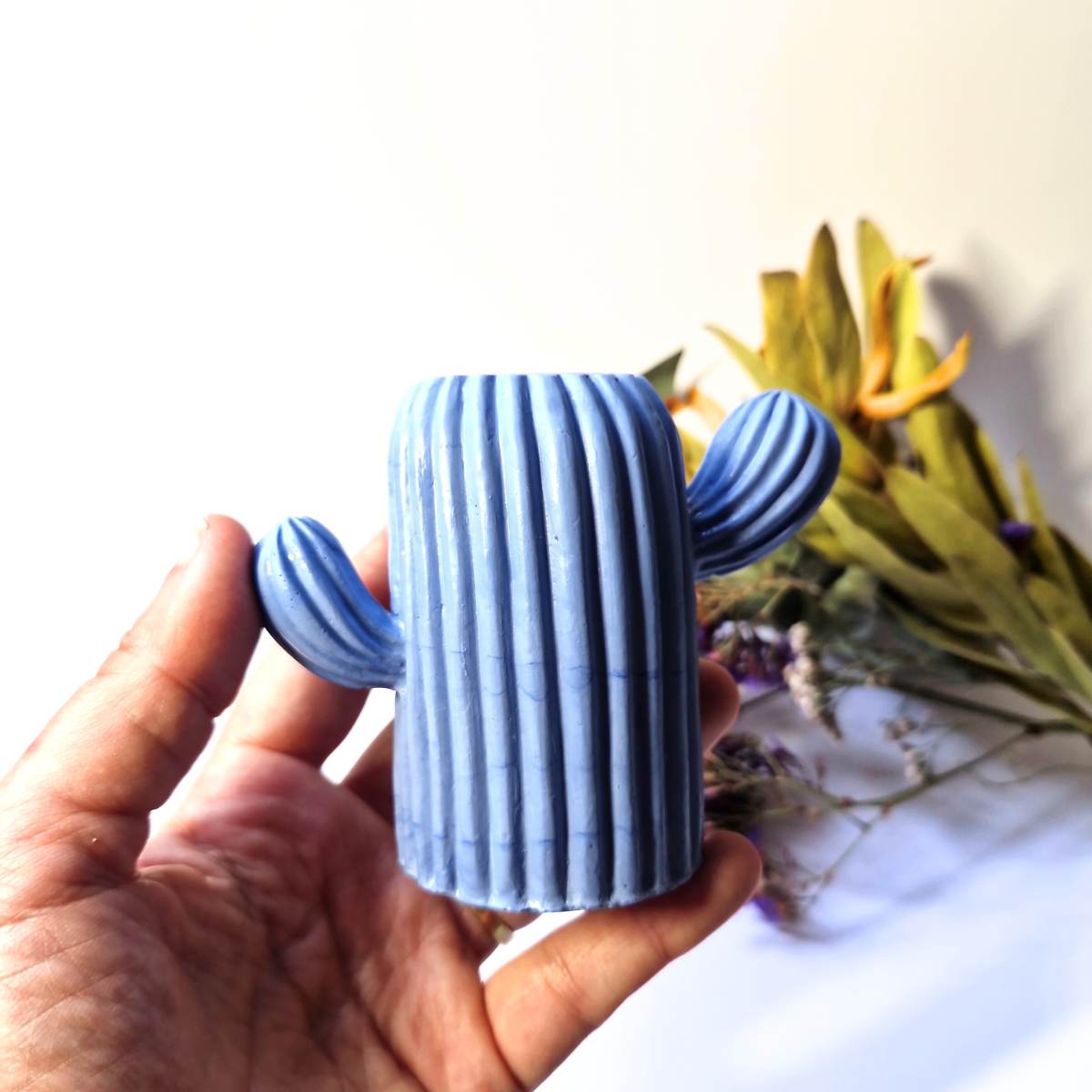 Small Cactus Bud Vase In Four Colors - Bohemian Home Decor