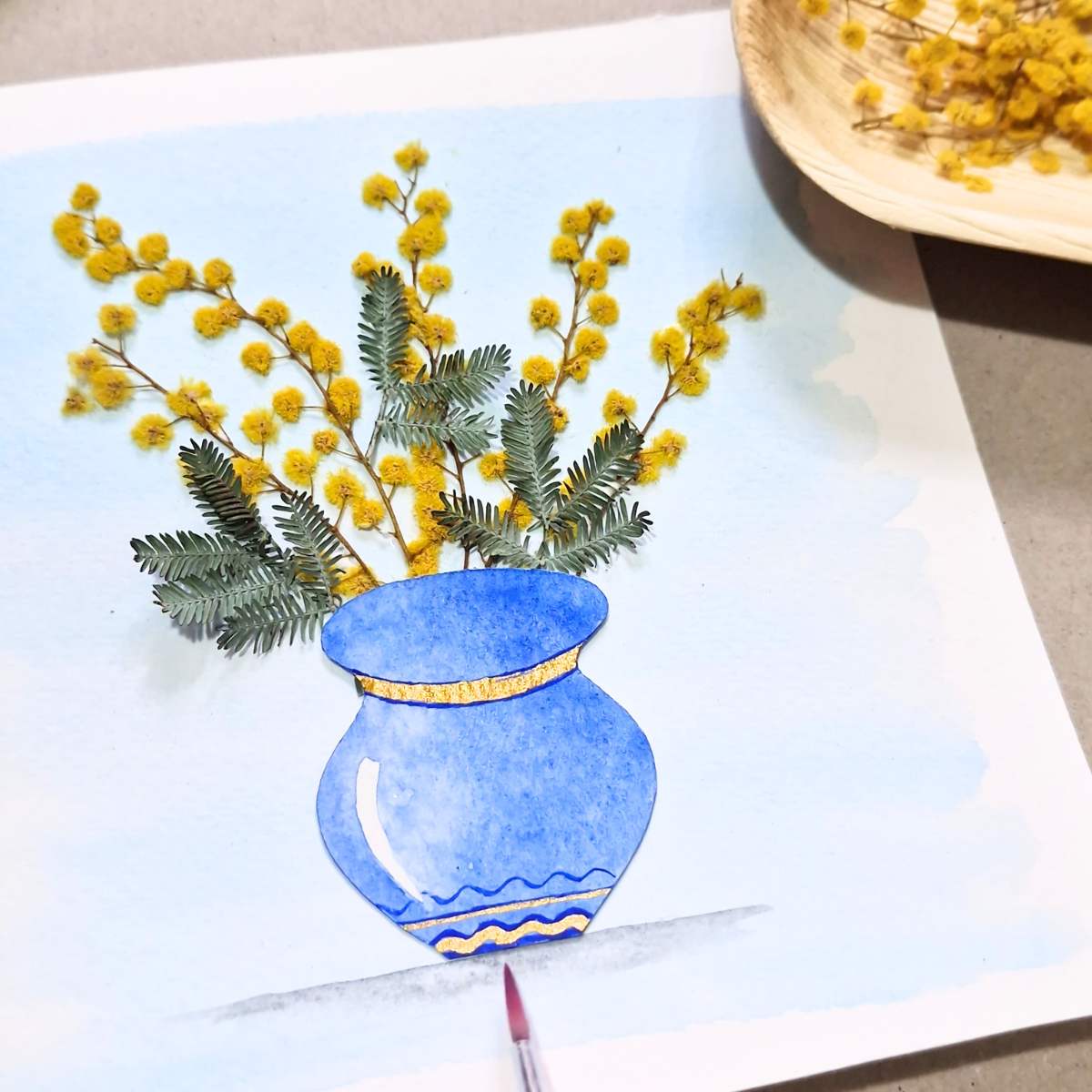 Pressed Flowers and Watercolor Art Frame Workshop