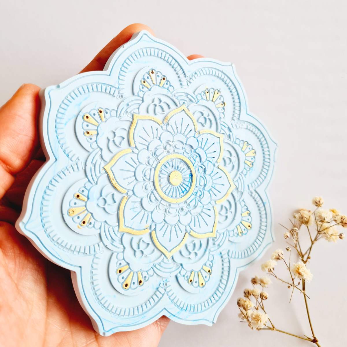 Blue Mandala Flower Ring Dish | Coaster