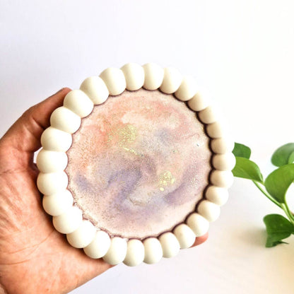 Small Bubble Tray With Alcohol Ink Art In Two Colors