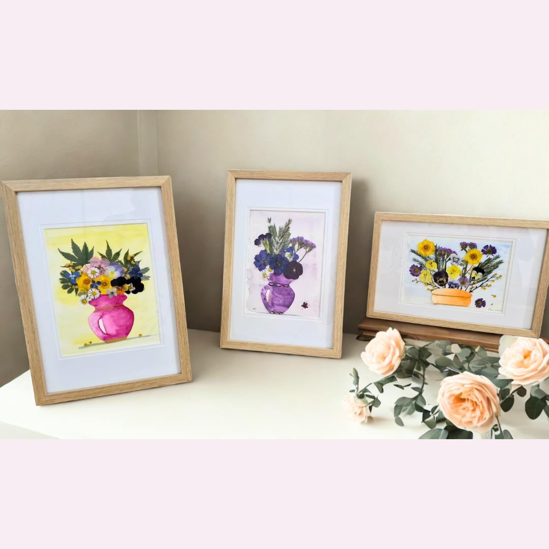 Pressed Flowers and Watercolor Art Frame Workshop