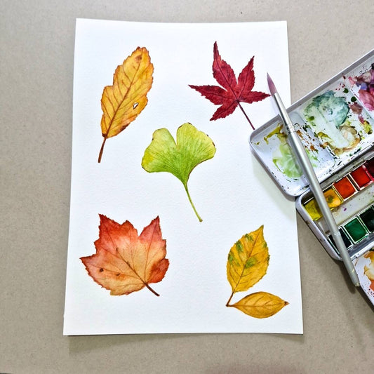Vibrant Autumn Leaves Watercolor Painting Workshop - Intermediate