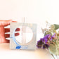 Blue And White Marbled Home Decor Gift Set - Tray - Candle Holder - Vase