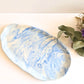 Blue And White Marbled Home Decor Gift Set - Tray - Candle Holder - Vase