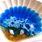 Seashell Ring Dish with Ocean Resin Art - Beach Lovers Gift
