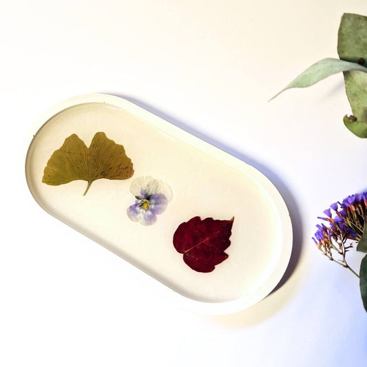 Botanical Oval Trinket Tray - Floral Home Decor