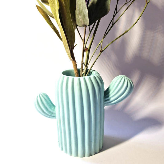 Small Cactus Bud Vase In Four Colors - Bohemian Home Decor