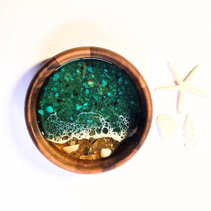 Decorative Bowl With Ocean Art - Beach Themed Decor