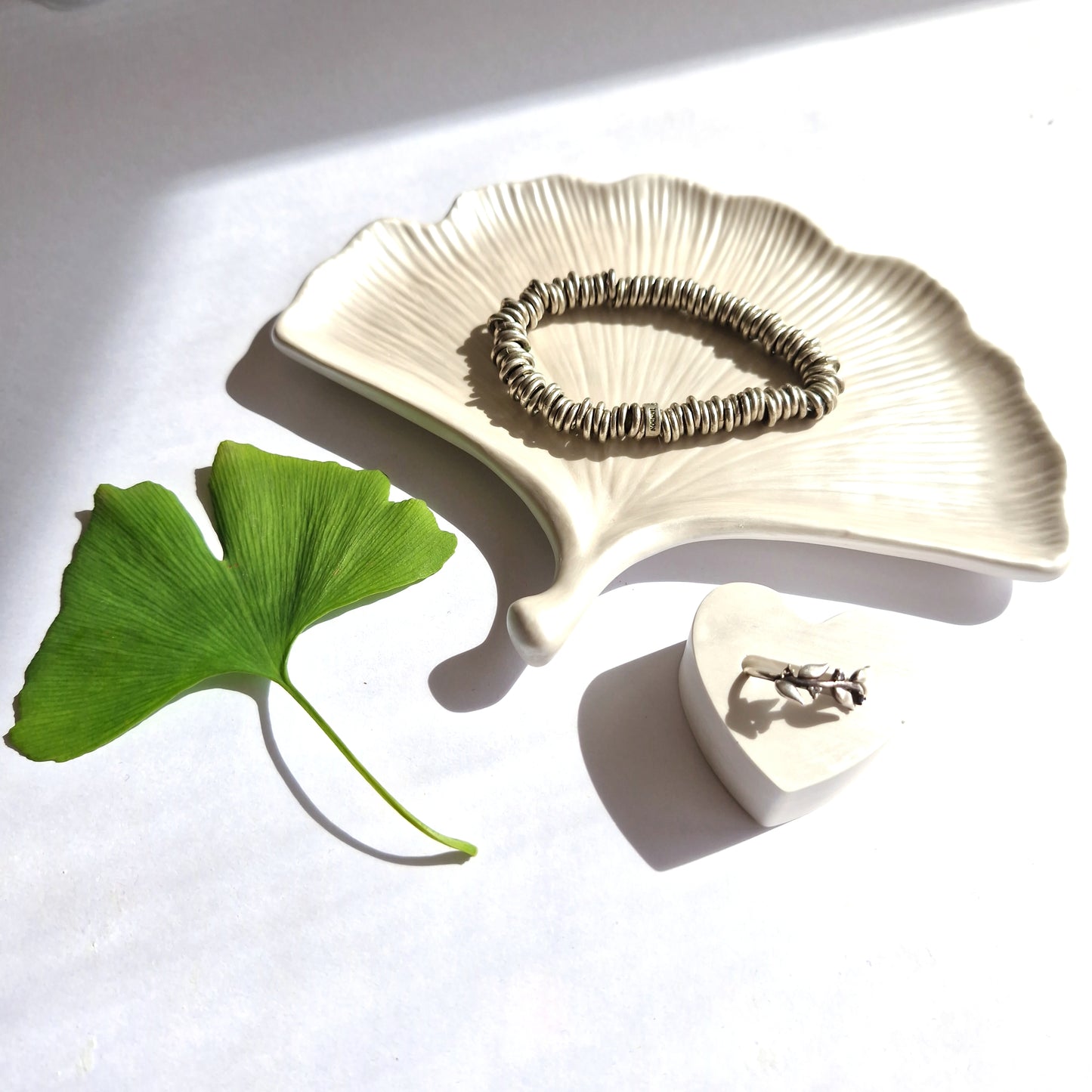 Ginkgo Leaf Trinket Tray And Ring Holder Gift Set In Two Colors | Gift For Her