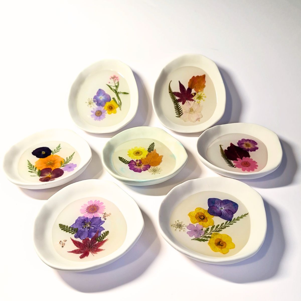 Botanical Jewellery Dish with Real Pressed Flowers