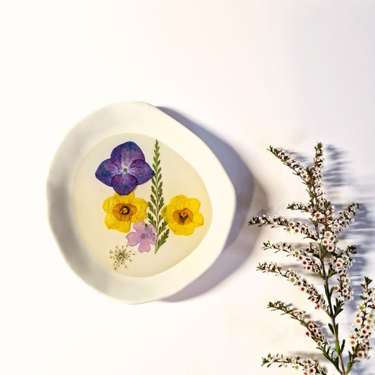 Botanical Jewellery Dish with Real Pressed Flowers