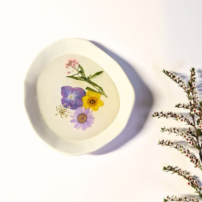 Botanical Jewellery Dish with Real Pressed Flowers