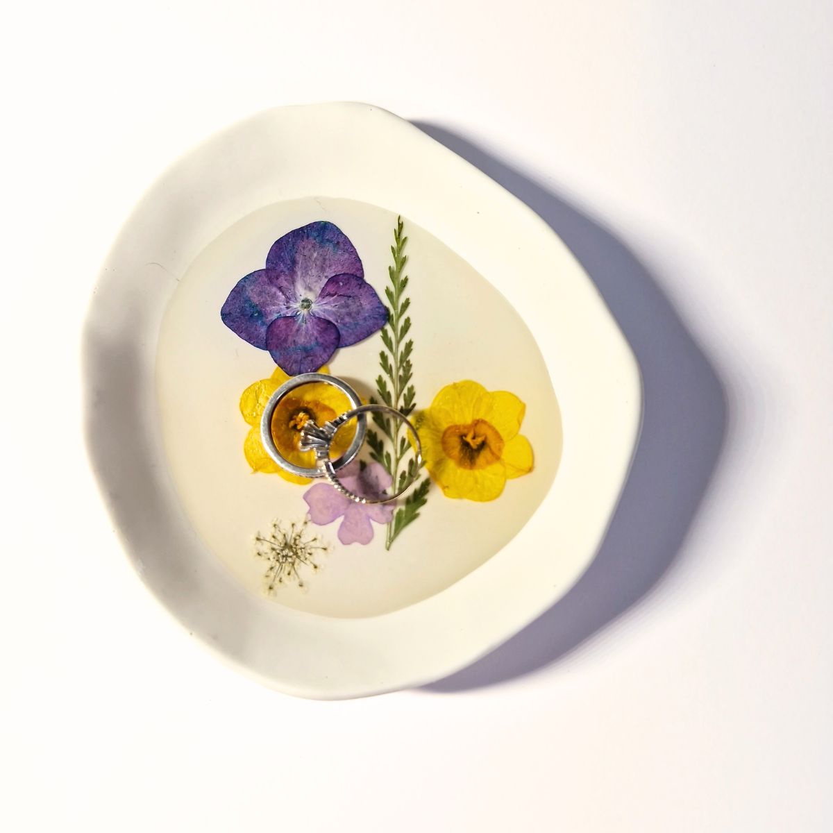 Botanical Jewellery Dish with Real Pressed Flowers