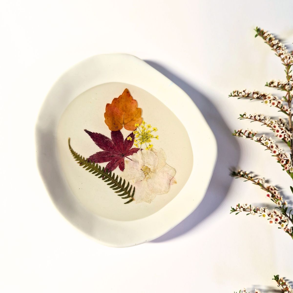 Botanical Jewellery Dish with Real Pressed Flowers