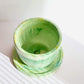 Small Handmade Plant Pot With Saucer - Forest Green
