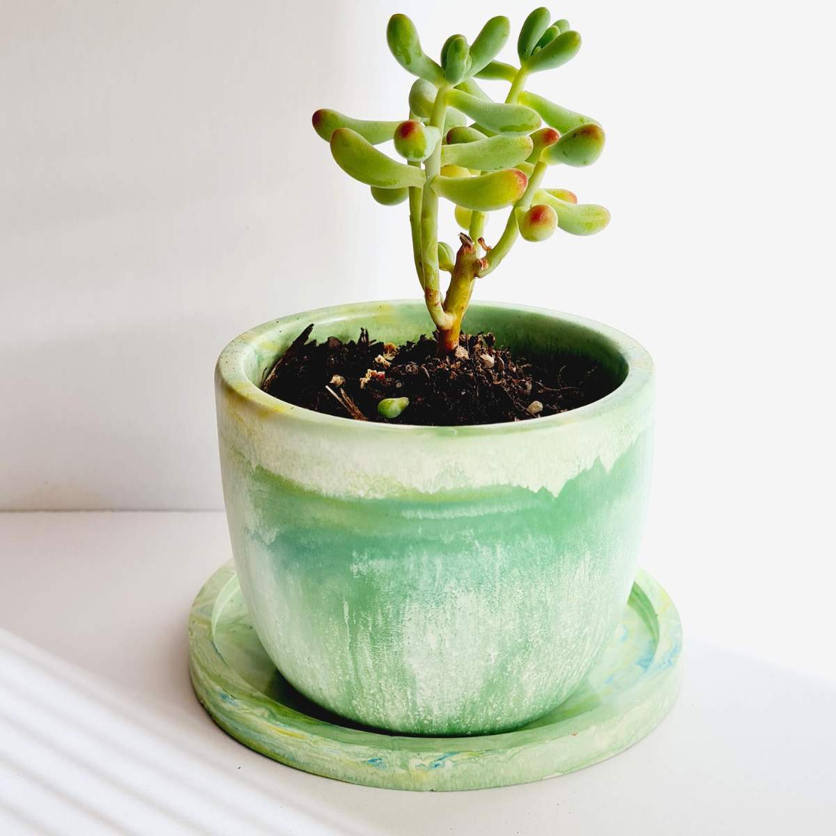 4" Handmade Plant Pot And Saucer For Succulents And Small Plants