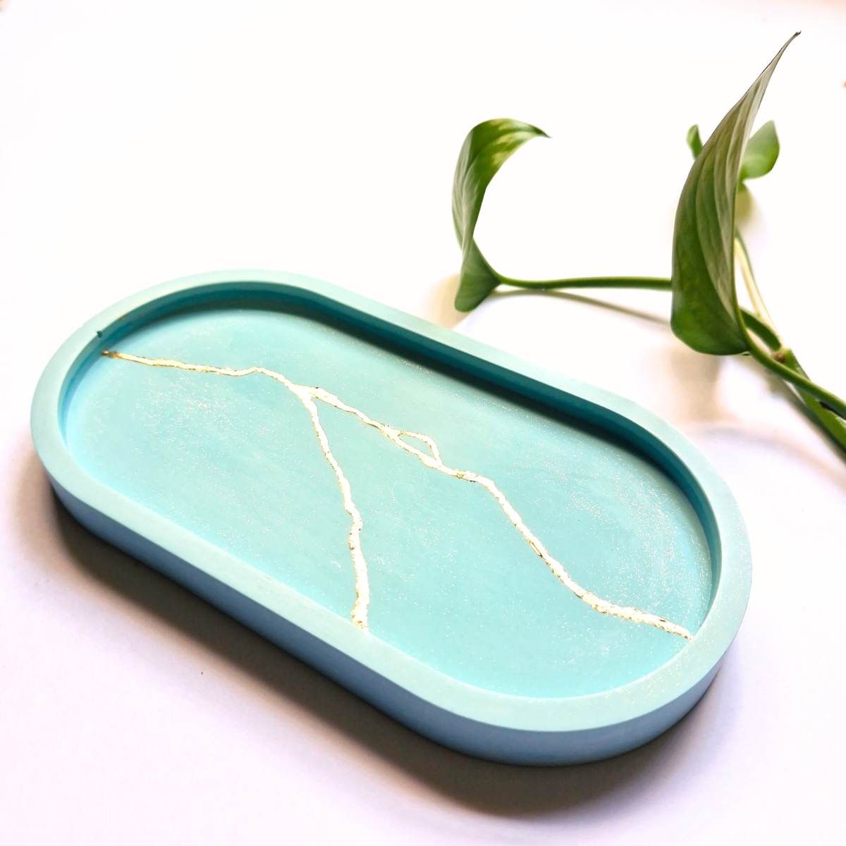 Turquoise Oval Trinket Tray