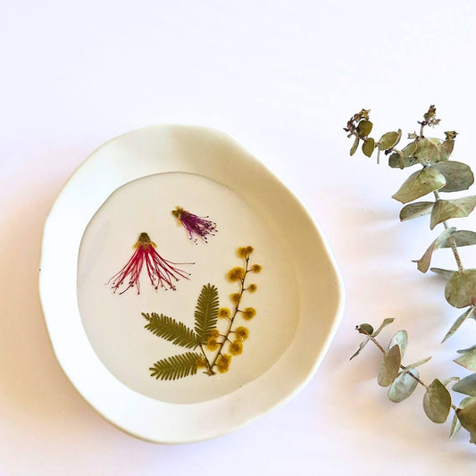 Medium Botanical Jewellery Dish | Preserved Australian Native Flowers | Handcrafted Resin