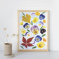 Pansy Collage Botanical Art Print – Pressed Flower Wall Art