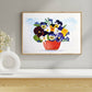 Pansy Botanical Art Print – Pressed Flower Wall Art