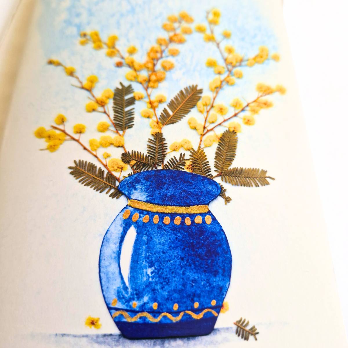 Yellow Wattle Art Greeting Card – Blank Inside