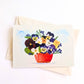 Pansy Bowl Art Greeting Card – Blank Inside
