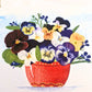 Pansy Bowl Art Greeting Card – Blank Inside