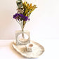 Elegant Black And White Home Harmony Set: Tray, Candle Holder And Propagation Vase