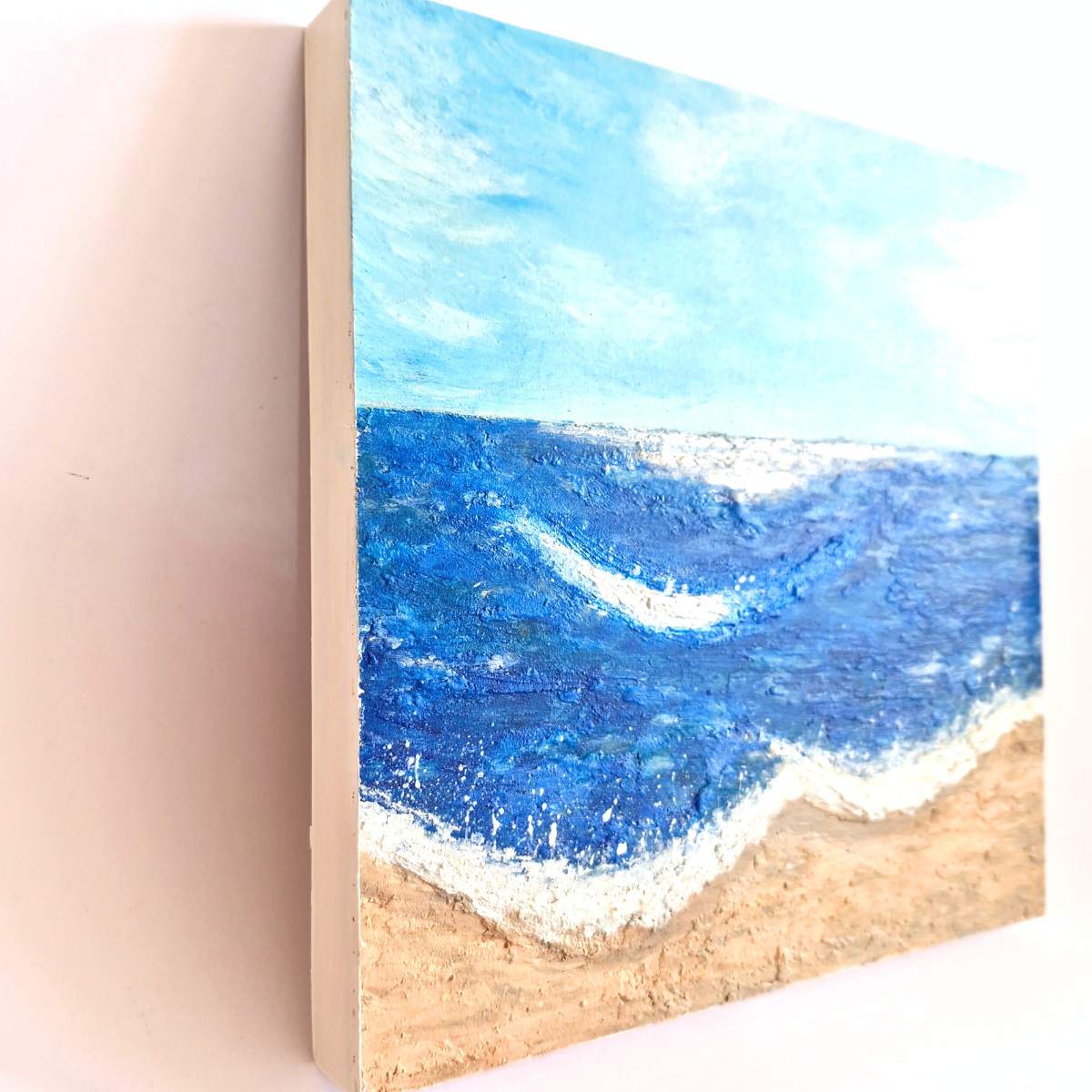 Ocean Waves - Textured Beach Scene Wall Art