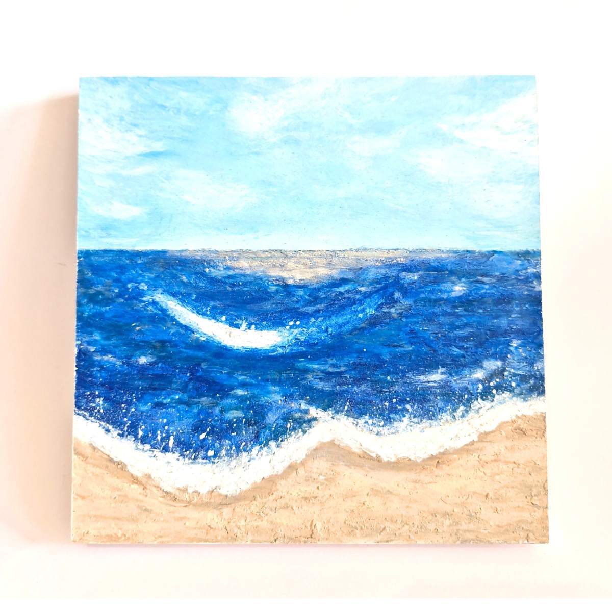 Ocean Waves - Textured Beach Scene Wall Art