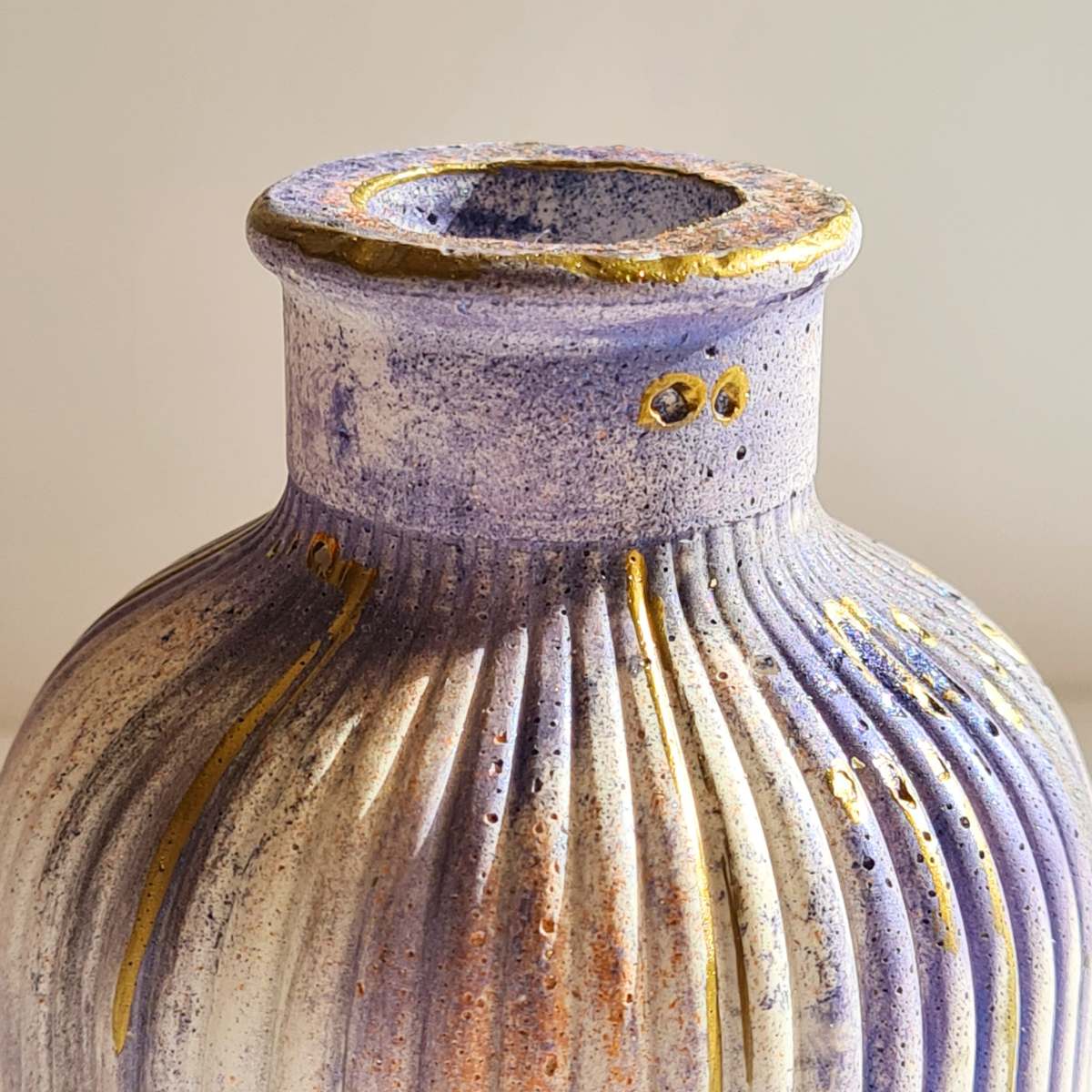 purple rustic home decor vase