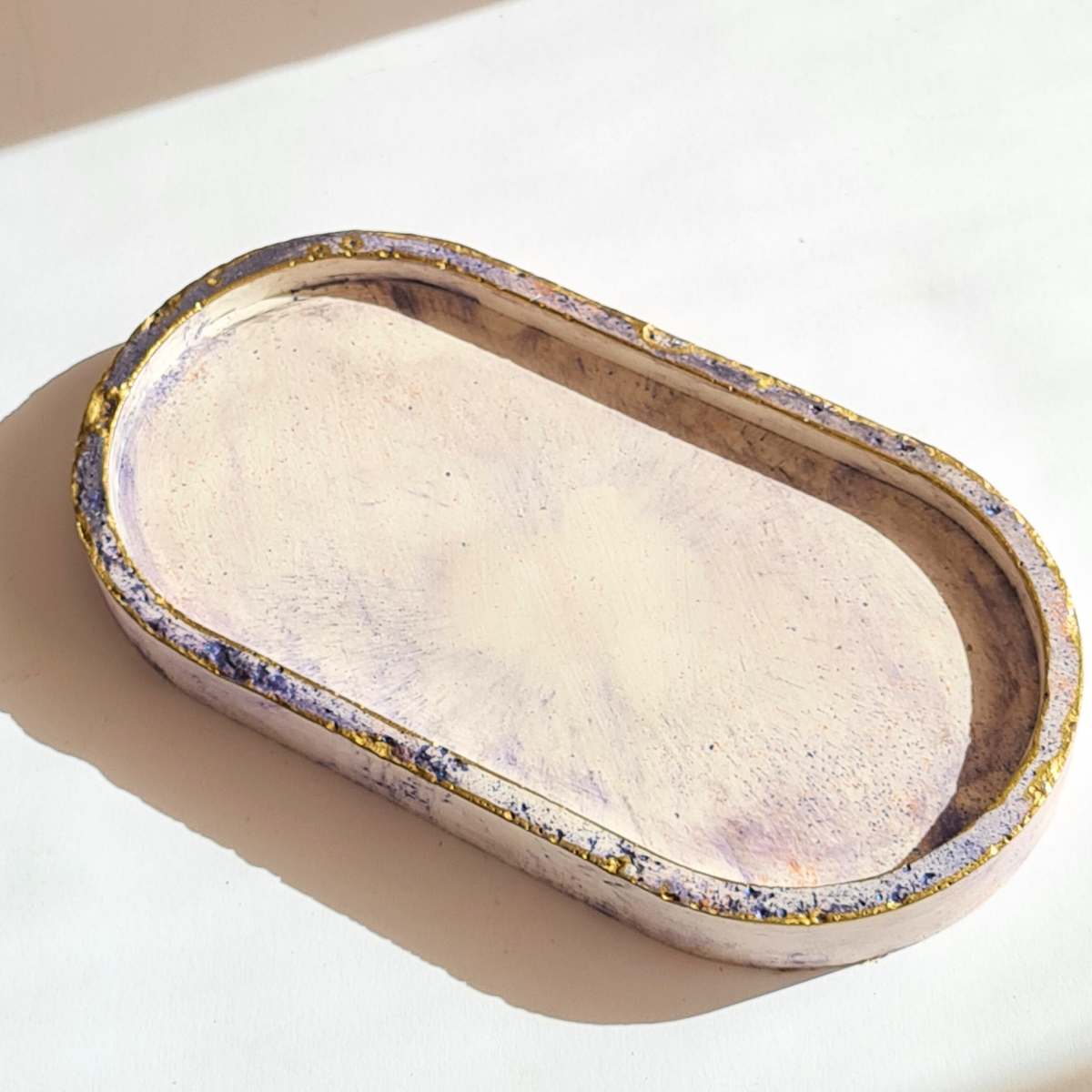 purple rustic home decor trinket tray jewellery dish candle dish