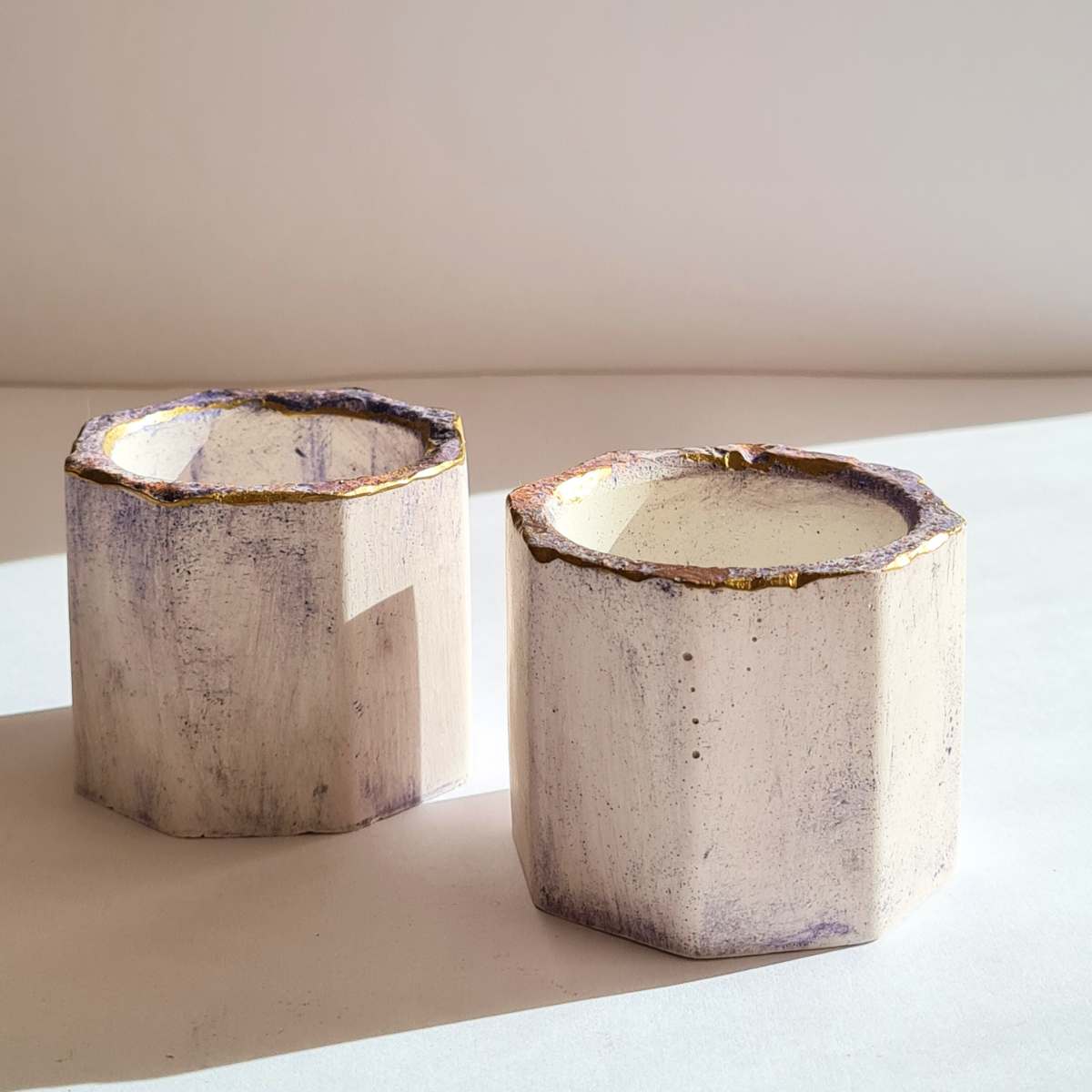 purple rustic home decor candle holders