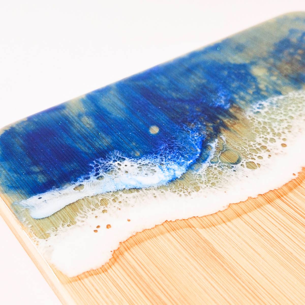 Small Ocean Art Serving Board And Coaster Gift Set | Unique Gift For Him Or Her