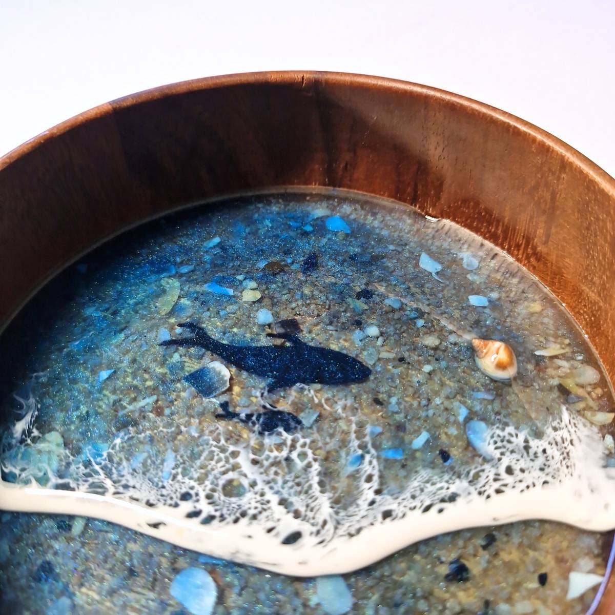 Decorative Bowl With Resin Ocean Art In Five Styles