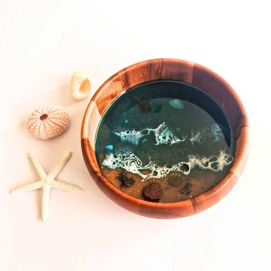 Decorative Bowl With Resin Art In Two Styles