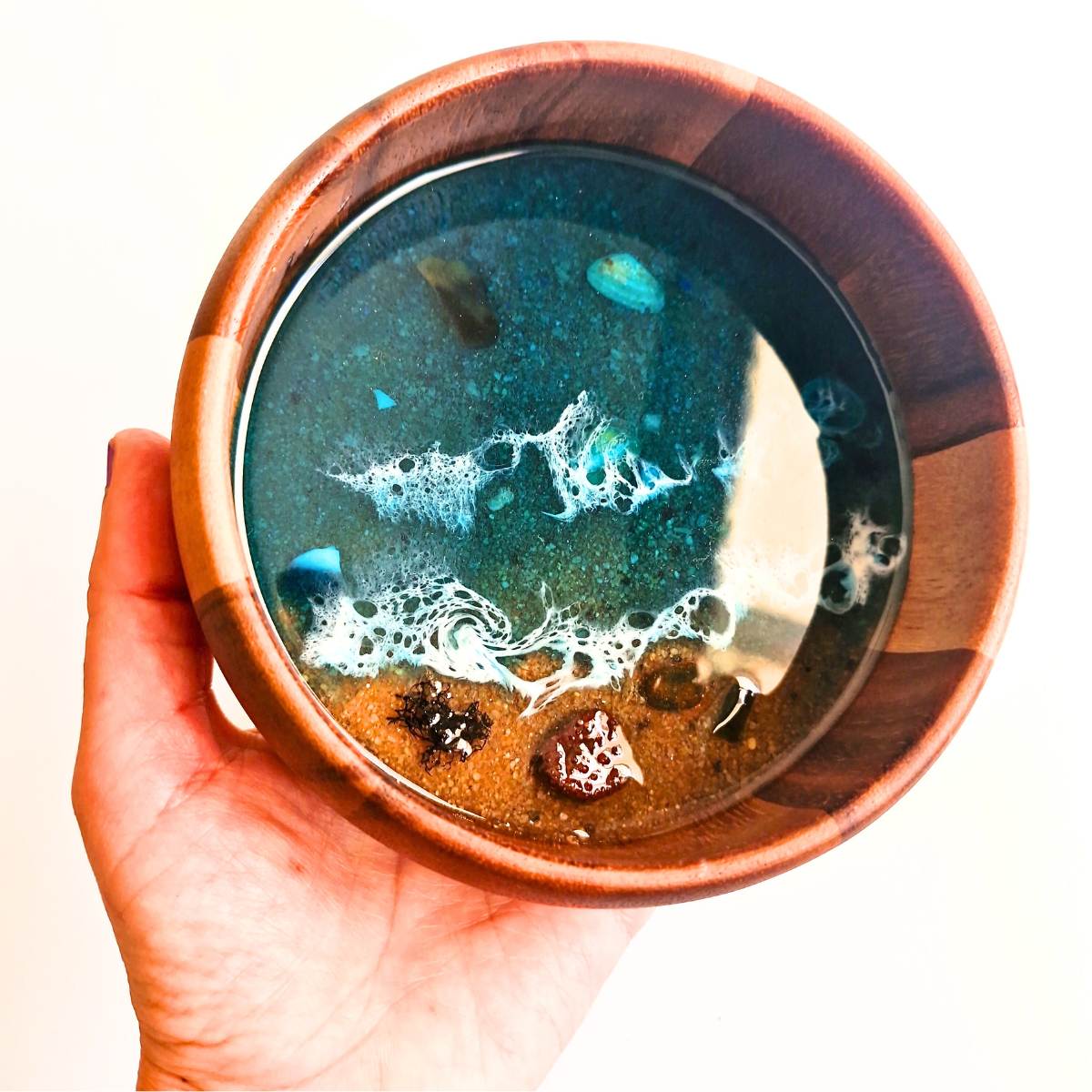 Decorative Bowl With Resin Art In Two Styles