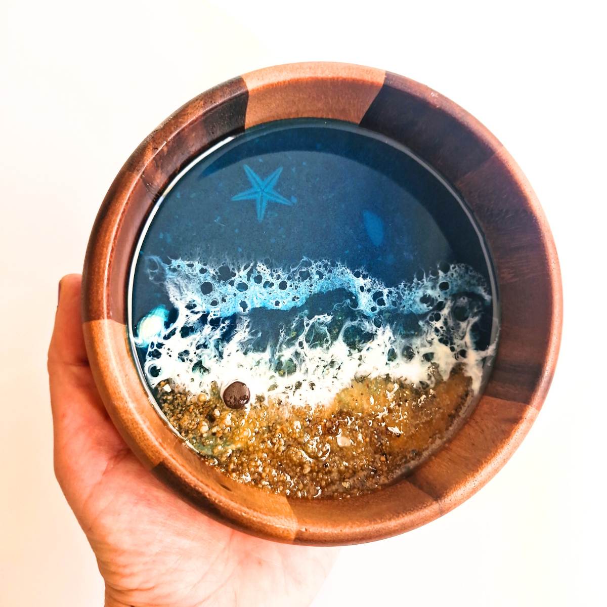 Decorative Bowl With Resin Art In Two Styles