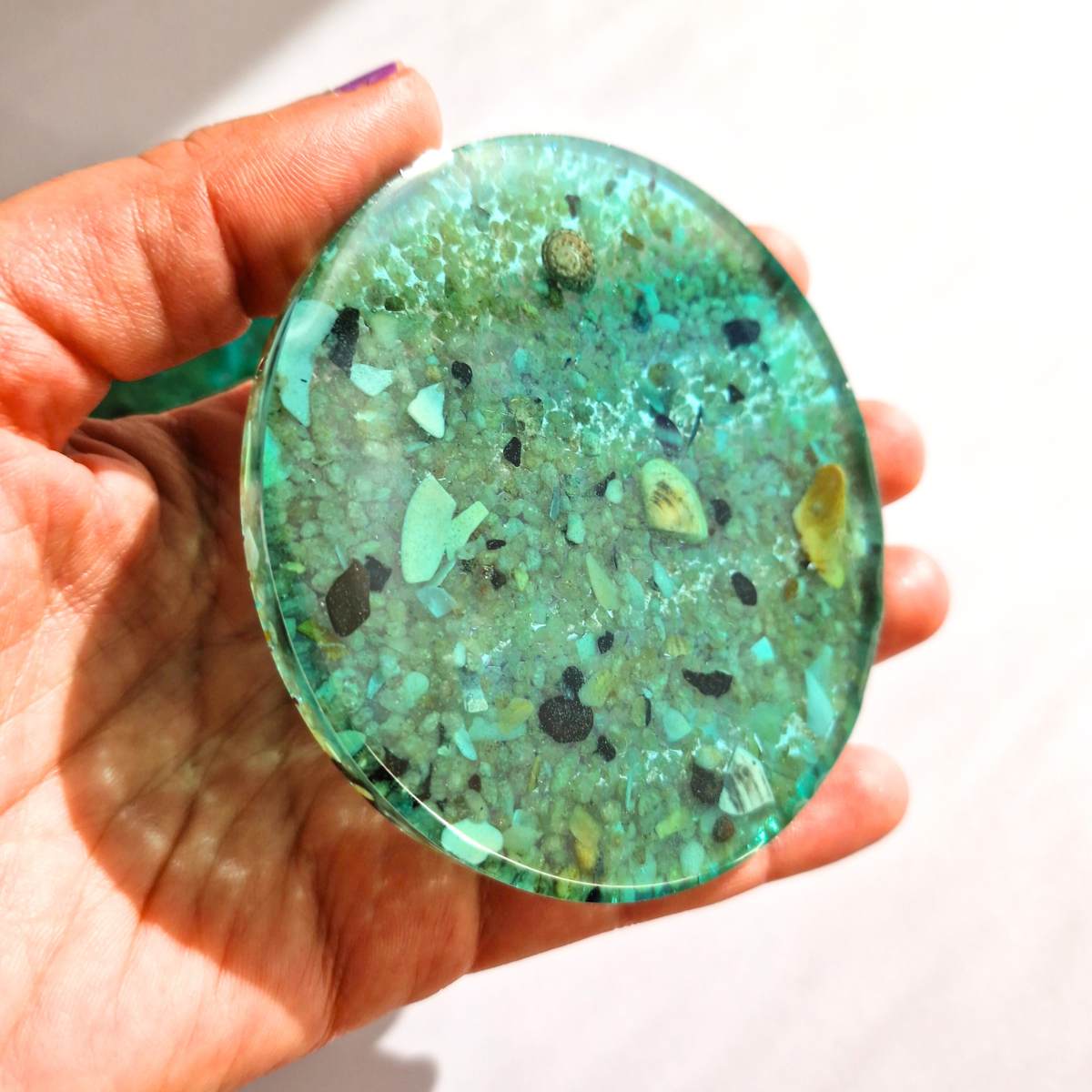 Resin Coaster Set | Ocean Coasters | Drinkware Placement