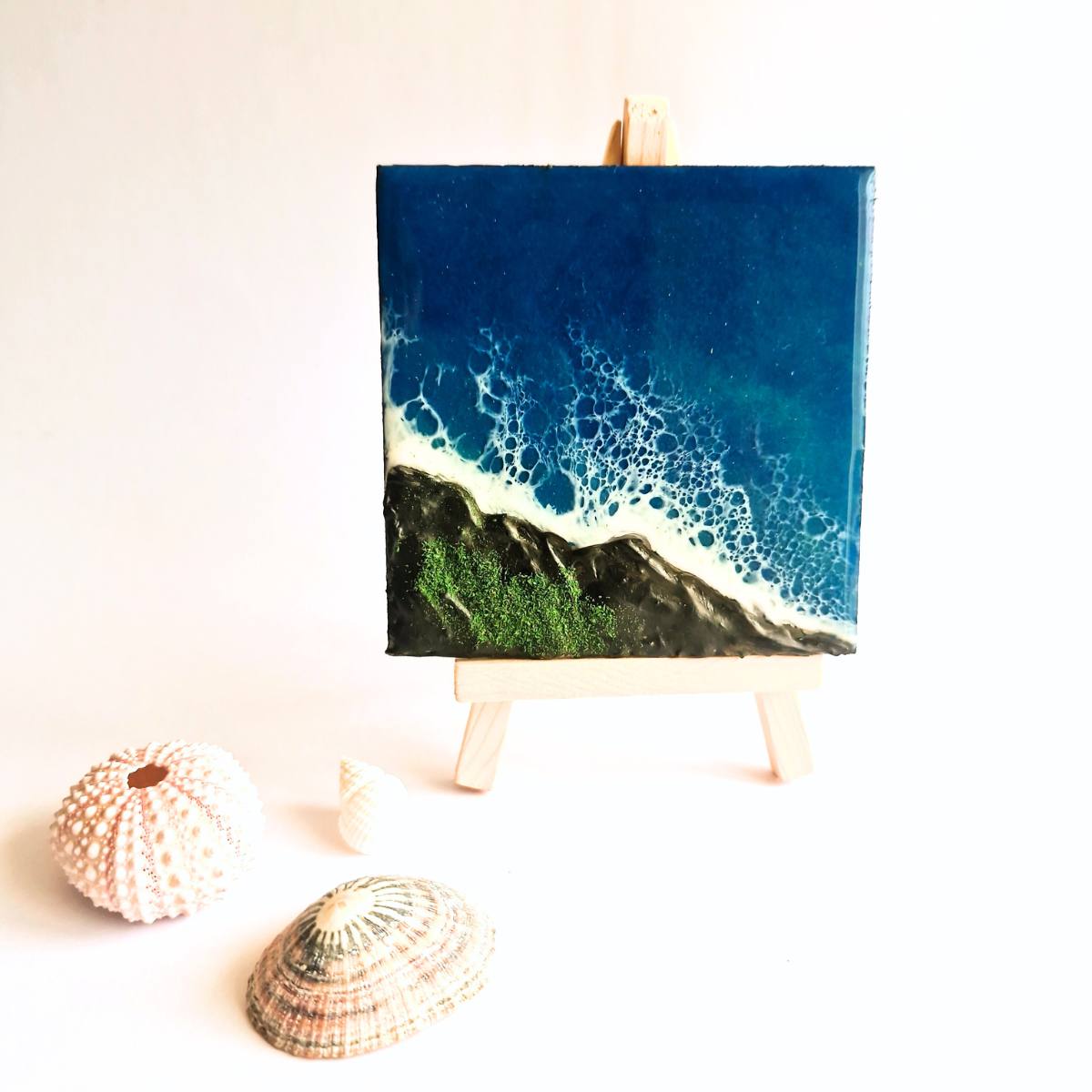 Mini orders Resin Beach Painting | Framed