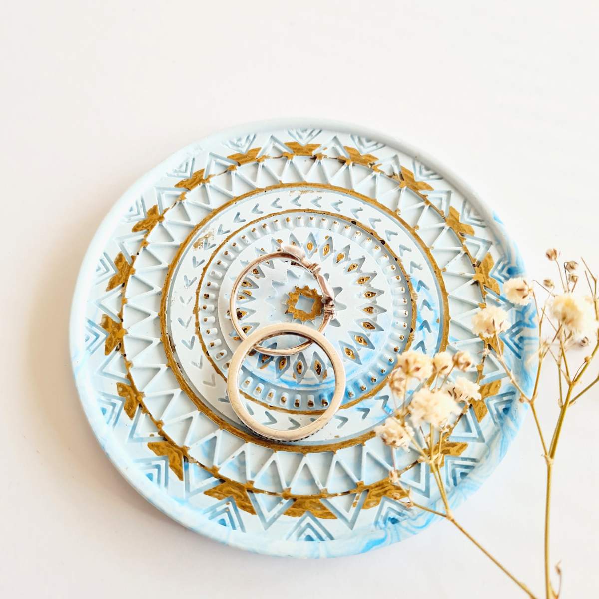 Round Blue Mandala Jewellery Dish | Coaster