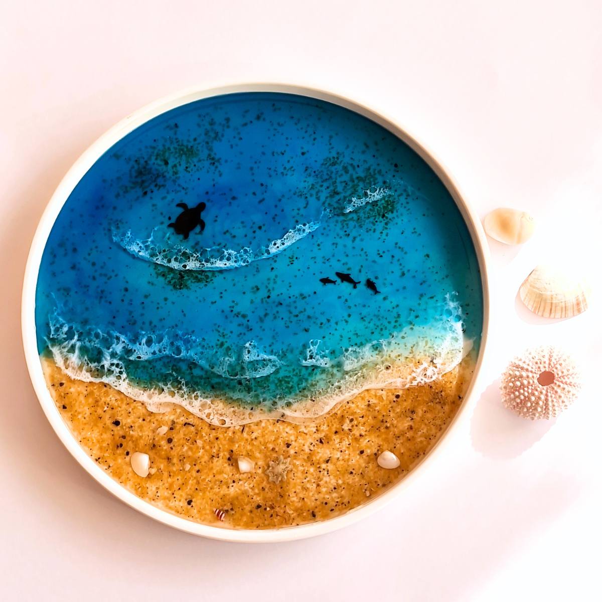 Round Ocean Resin Art Tray & Wall Art – Melbourne Beach Art
