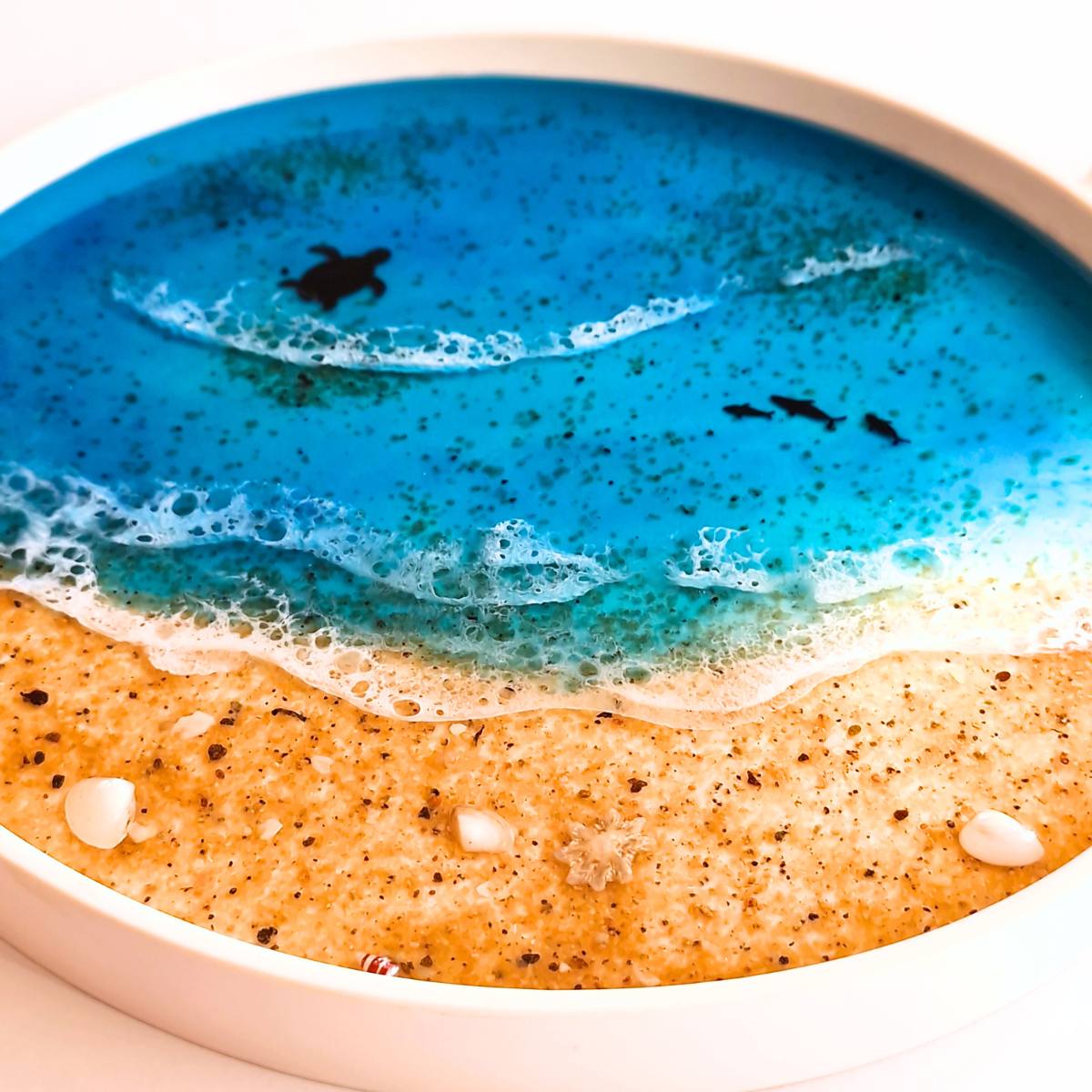 Round Ocean Resin Art Tray & Wall Art – Melbourne Beach Art
