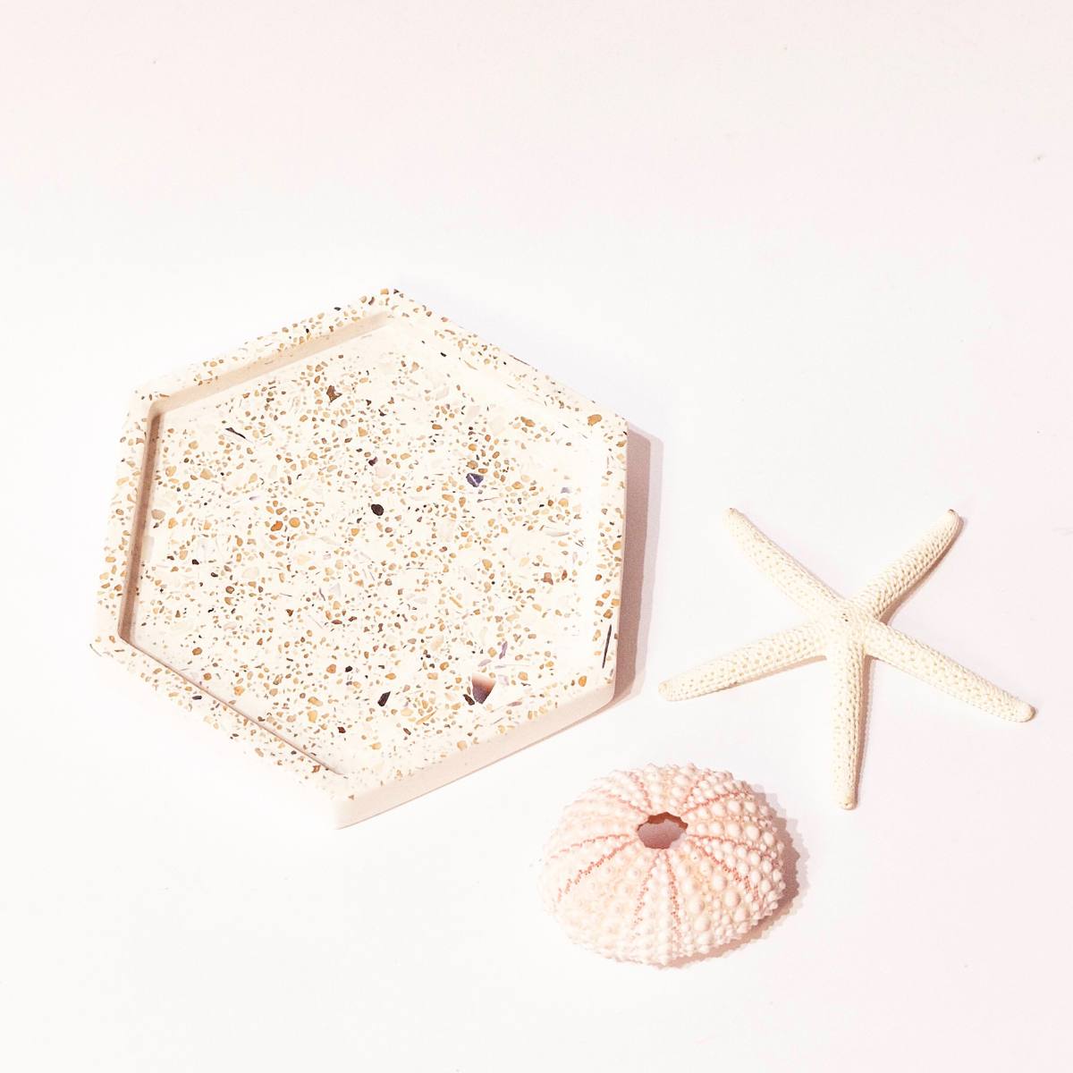 Shell And Sand Terrazzo Trinket Dish | Coaster