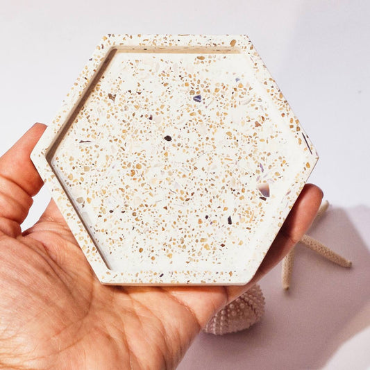 Shell And Sand Terrazzo Trinket Dish | Coaster