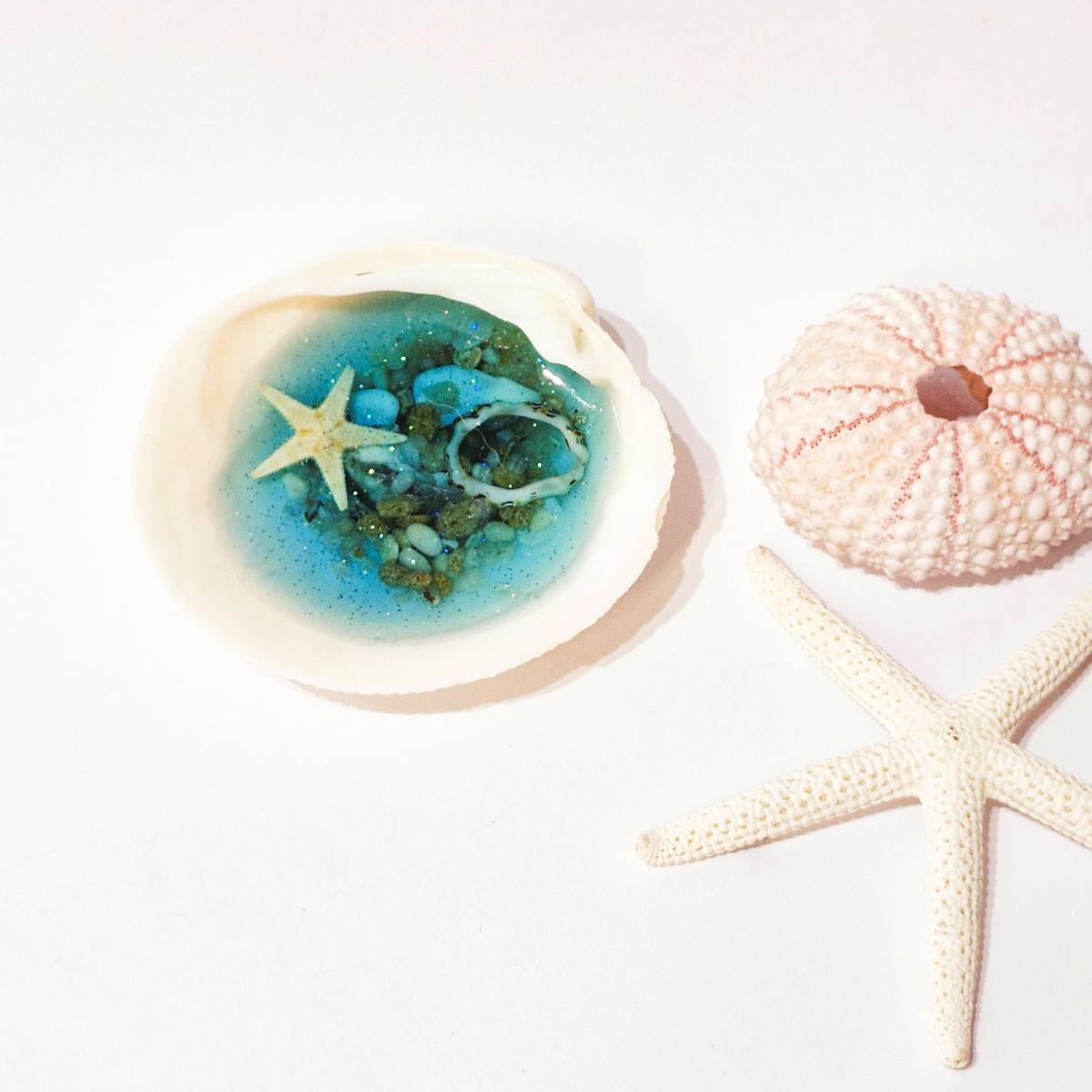 Small Shell And Resin Ring Dish | Unique Gift For Her