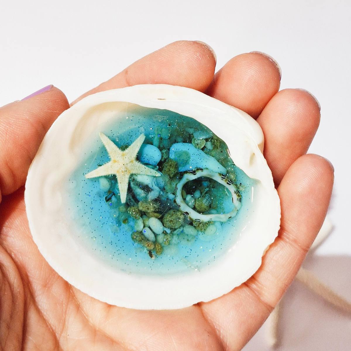 Small Shell And Resin Ring Dish | Unique Gift For Her