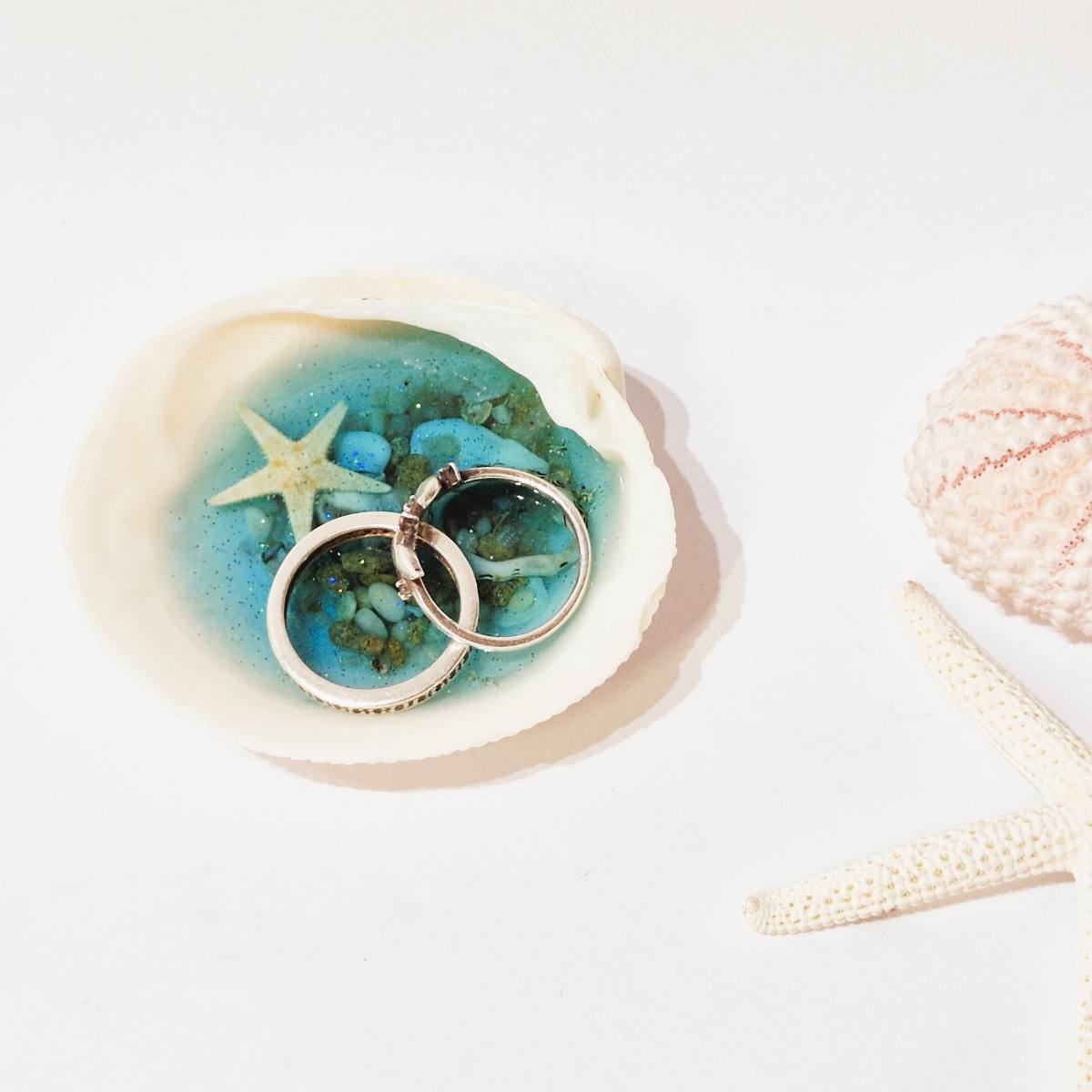 Small Shell And Resin Ring Dish | Unique Gift For Her