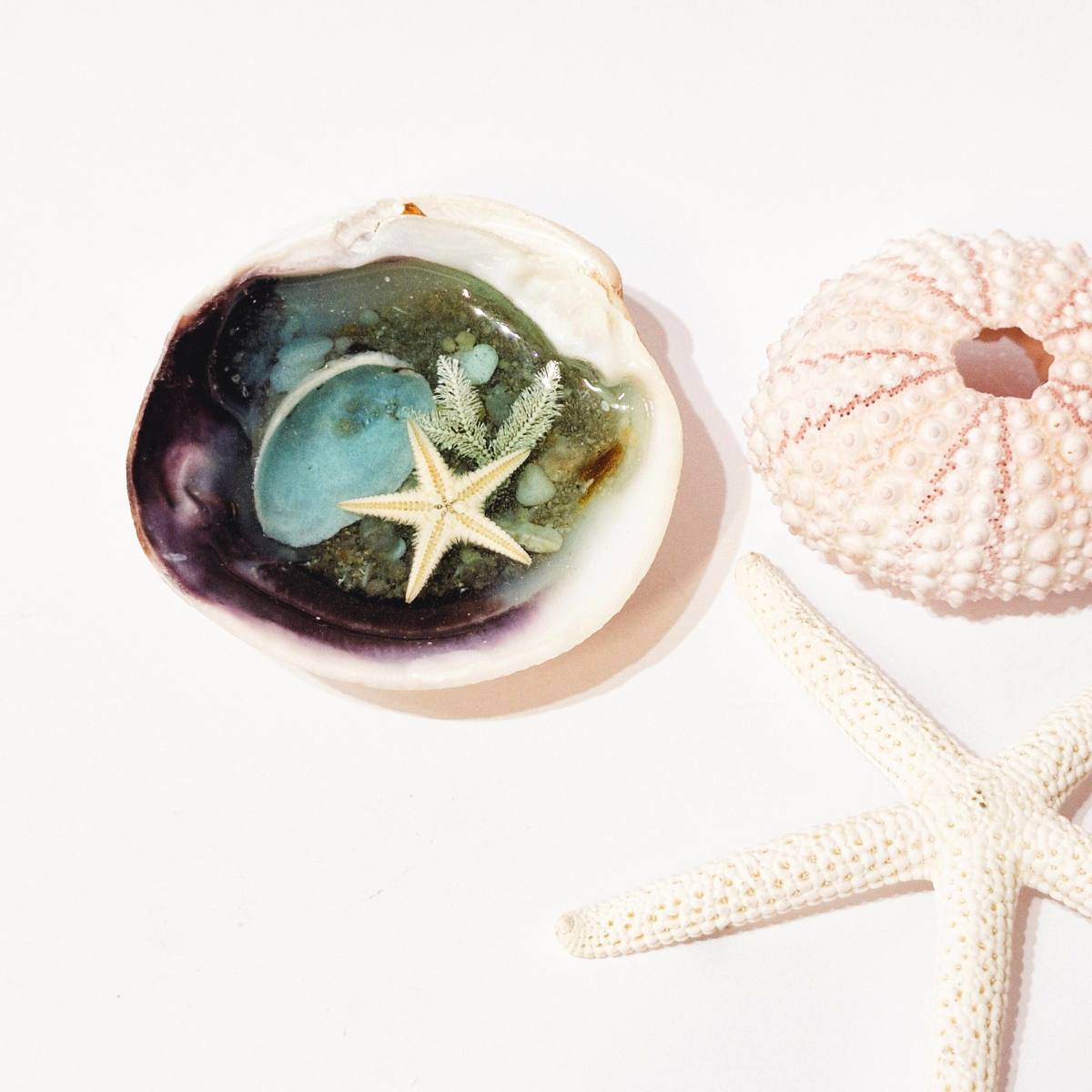 Small Shell And Resin Ring Dish | Unique Gift For Her